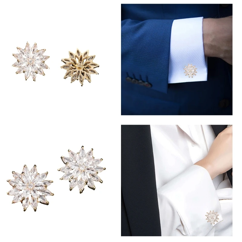 

2PCS Snowflake Button Sparkling Crystal Cardigan Clothes Decors Dropship