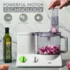 FP3020 12 Cup Food Processor Ultra Quiet Powerful motor, includes 7 Attachment Blades + Chopper and Citrus Juicer , Made i 3