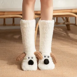 Cozy Fuzzy Lamb Socks for Girls - Soft, Non - Slip, Plush - Lined Winter Warmth with Cute Design, Perfect Christmas Gift (White)