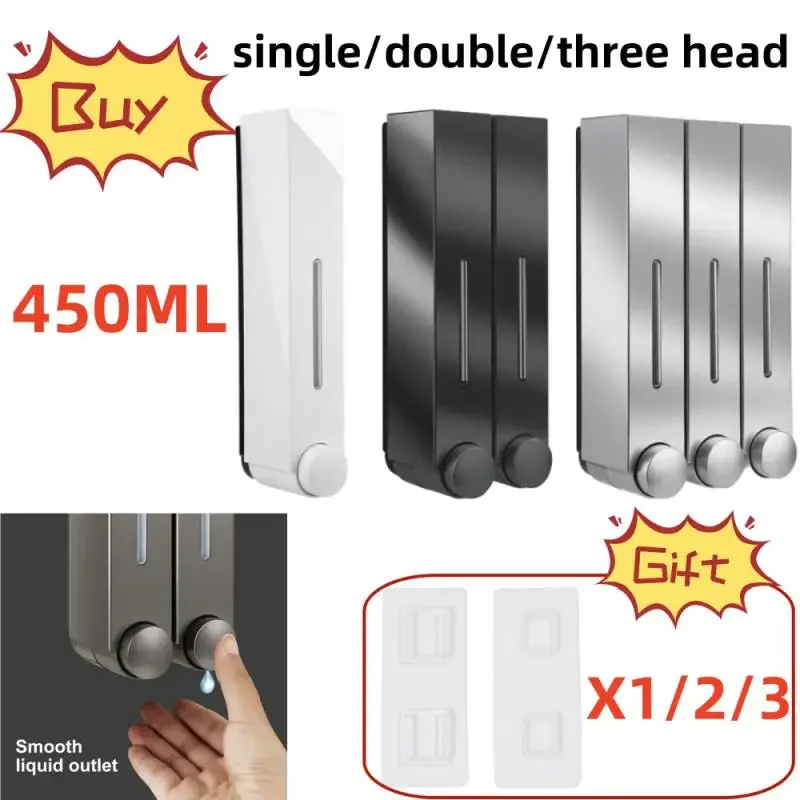 

Liquid Soap Dispenser Wall Mounted Shower Soap Shampoo Dispenser Toilet Shower Gel Detergent Dispenser For Bathroom Hotel