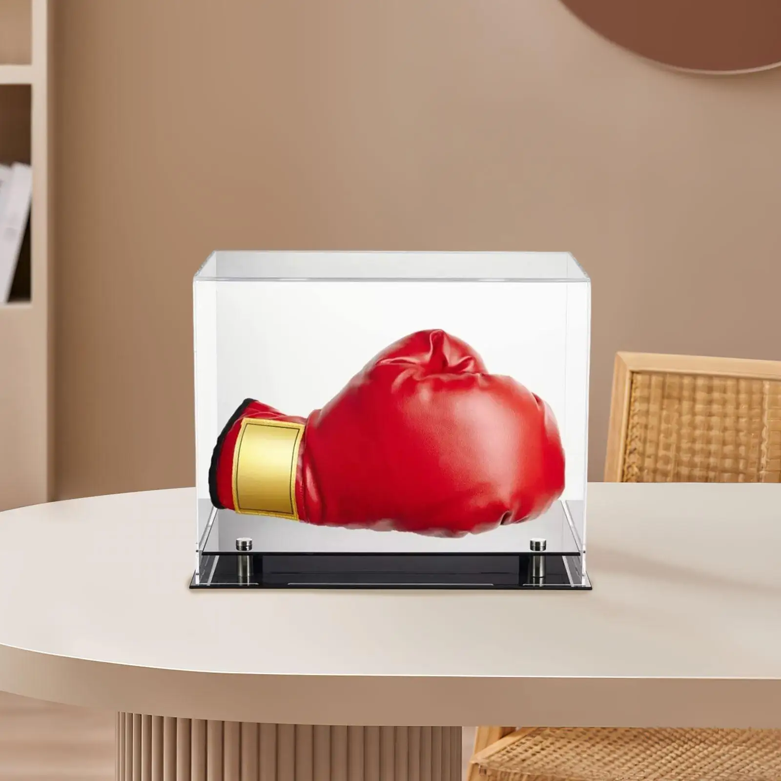 Acrylic Boxing Glove Display Case Fathers Day Gifts with Base Riser Stand Souvenir Storage Box Clear Storage Box for Living Room 4