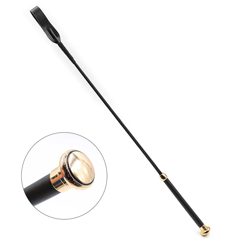 PU Leather Long Straight Whip Flogger Paddle Horse Whip Training Riding Crop Whip With Anti-Slip Grip Equestrianism HorseWhip