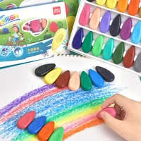 12/24 Colors/Set Non Dirty Hand Washable Drop Shape Crayons Safe Non-Toxic Pen Toddler Gift Early Education Tools for Kids Baby 2