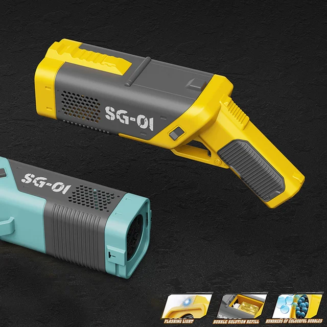 New Bubble Gun Electric Blaster Master Bubbles Machine Gun Launcher Shape Automatic Blower Soap Toys For Kids Children Gifts 4