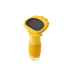 Portable Kids' Microscope with 2 - Inch IPS Screen and Adjustable LED Lighting - 1000X (Yellow With  Card)