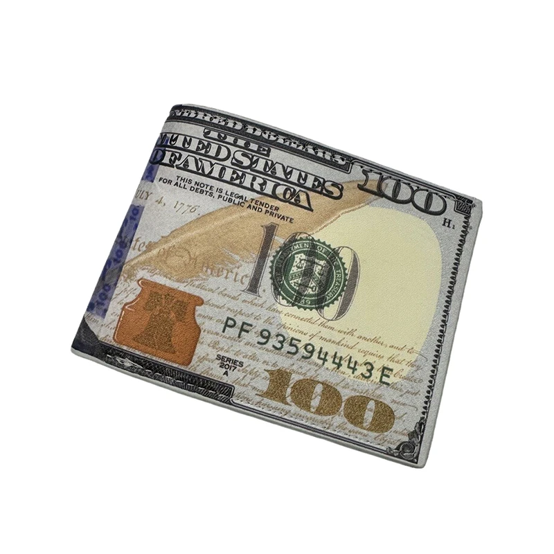 Humorous 100 Dollar Pattern PU Leather Wallet - Unique Gift