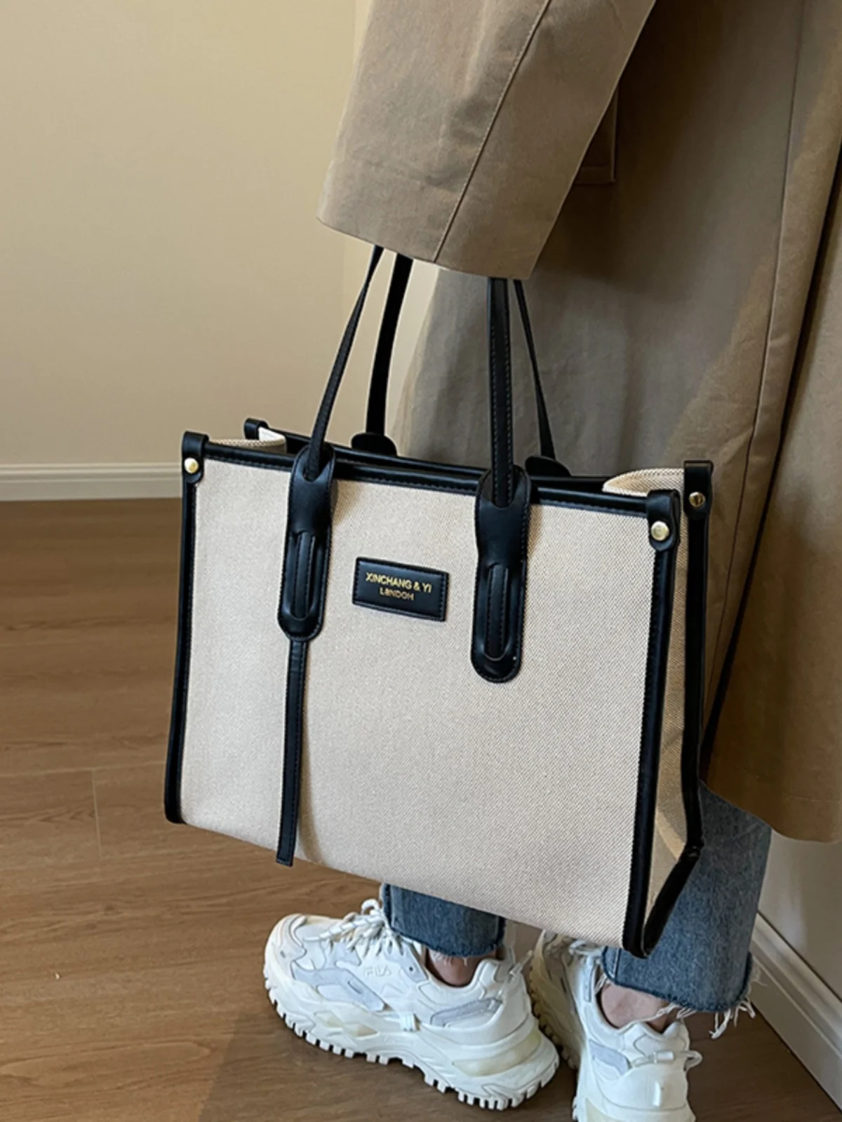 حقيبة يد نسائية كبيرة السعة من القماش، حقيبة عصرية...