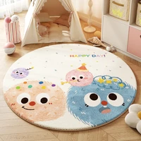 Cartoon Style Living Room Decoration Plush Carpet Home Fluffy Soft Rug Cute Round Rugs for Bedroom Thicken Anti-slip Bedside Mat 2