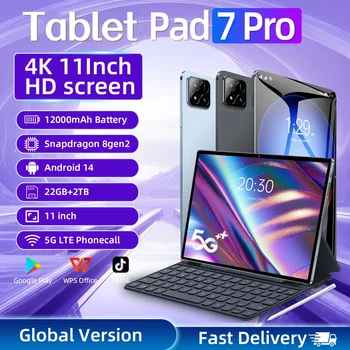 2025 NUOVO Originale Pad 7 Pro Tablet 11 pollici Snapdragon 8gen2 HD 4K Android 14 22GB + 2TB 12000mAh 5G Dual SIM WiFi GPS Tablet PC 1