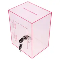 Acrylic Money Box Clear Tip Box Lock for Fundraising Donation Suggestion Complaint Letter Storage Container Portable 1