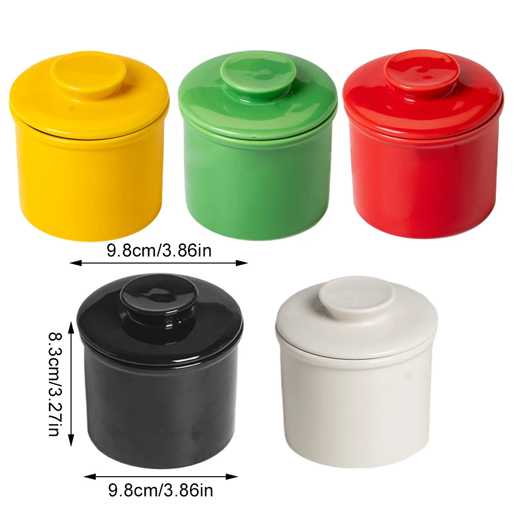 French Butter Crock For Counter With Lid, Spreadable Butter Ceramic Bell Style Jar Dish Keeper Holder Jar