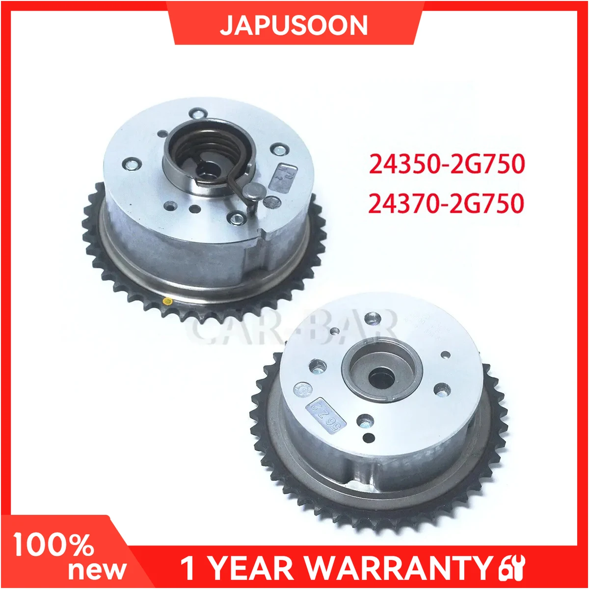 

2x Intake & Exhaust Camshaft Timing VVT Gears For HYUNDAI KIA Santa Tucson Sportage Optima 243502G750 243702G750