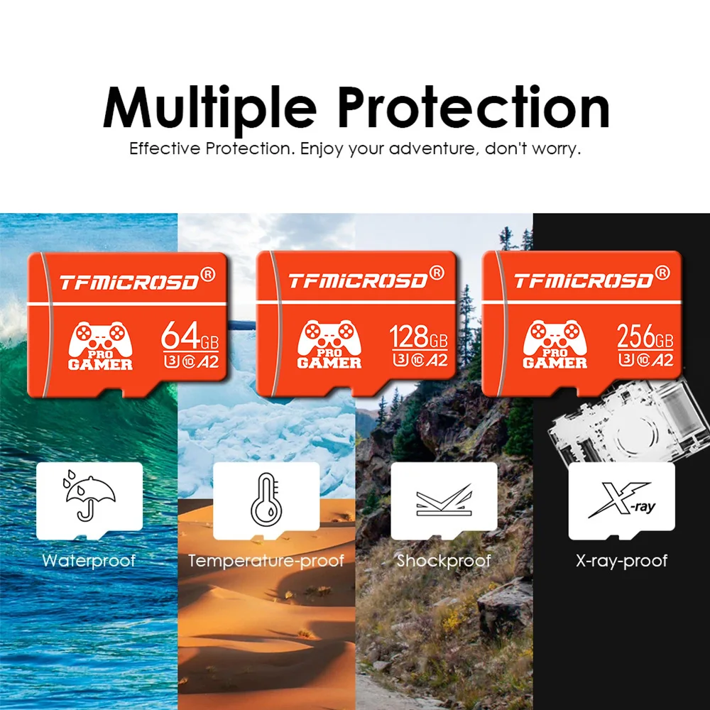 TFMICROSD 카드 닌텐도 스위치용, 128GB 메모리 카드, 256GB 고속 클래스 10 미니 TF 플래시 카드, DIY 게임 컴퓨터 및 카메라용