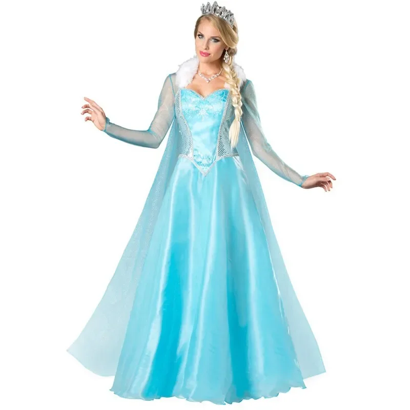 Déguisement Reine des Glaces Adulte - Robe Elsa Bleu Deluxe