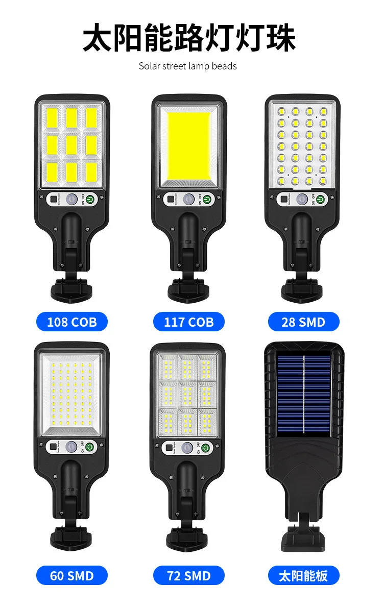 Description Picture 3 of itemOutdoor LED Wall Lamp Household Lighting Rechargeable Street Lamp Human Body Induction Remote Control Solar Lamp Garden solar