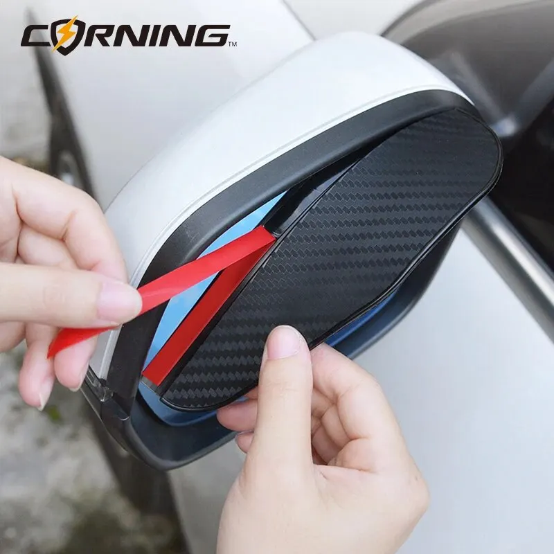 Rearview Mirror Rain Eyebrow 2Pcs Car Rearview Mirror Rain Eyebrow Carbon Fiber Auto Rain Shield Rainscreen Reflector Shield Reverse Mirror Brow Cover