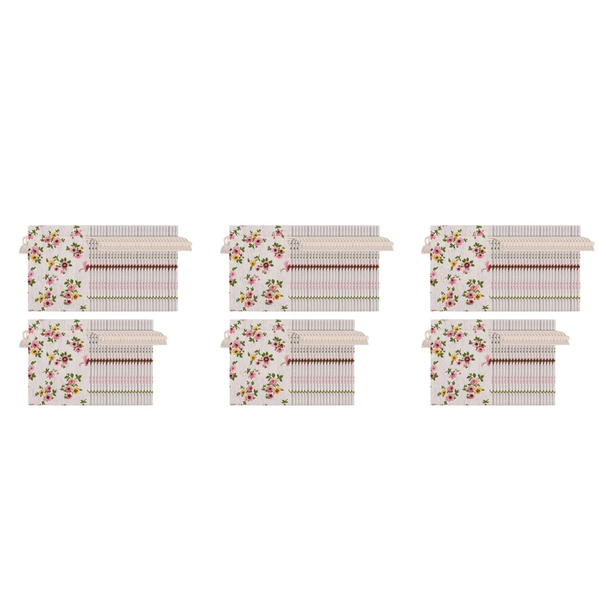 

150Pcs Floral Burlap Drawstring Bags, Linen Gift Bag Packing Storage Linen Jewelry Pouches Sacks 5.5 x 3.9 Inch