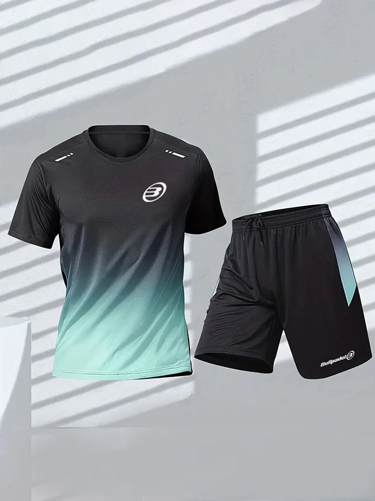 Bullpadel Men's Sport T-shirt Men's Tennis Sport Short Sleeve 3D Printed Football Training T-shirt Summer Badminton Tracksuit 4