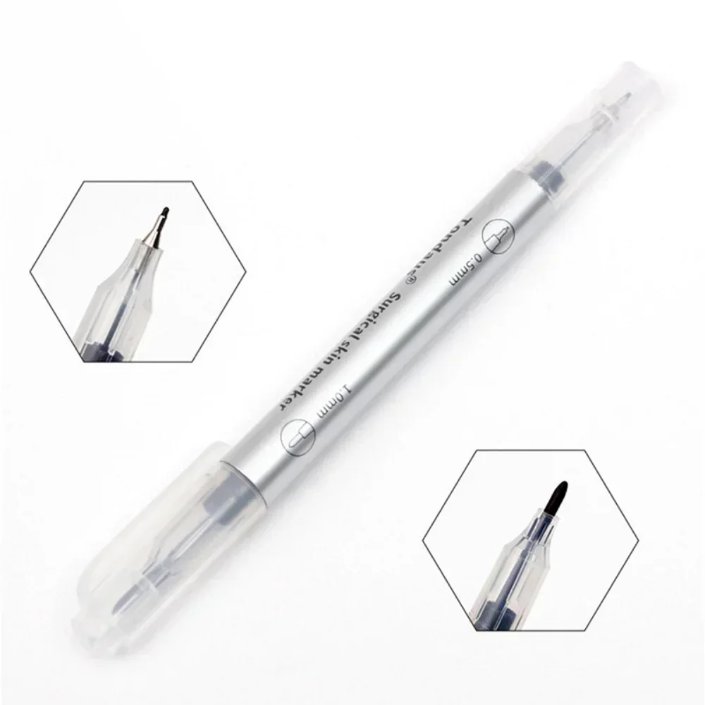 1Set Sterilized Tattoo Marker Pen Surgical Skin Microblading Positioning Tool with Measuring Ruler Permanent Makeup Accessories 2
