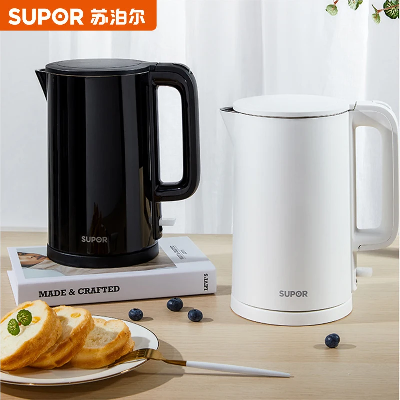 SUPOR Electric Kettle Fast Hot boiling Stainless Intelligent Temperature Control Anti-Overheat Kettle Tea Pot ElectricTea Maker 800w electric space heater overheat