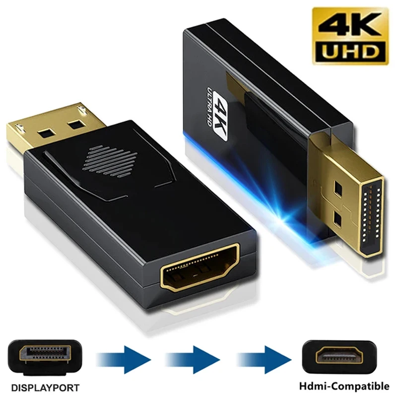 Портативный 4K 1080P адаптер Displayport-HDMI OTG с поддержкой DP Male к HDM1 Female адаптер для компьютера Smart TV 2023