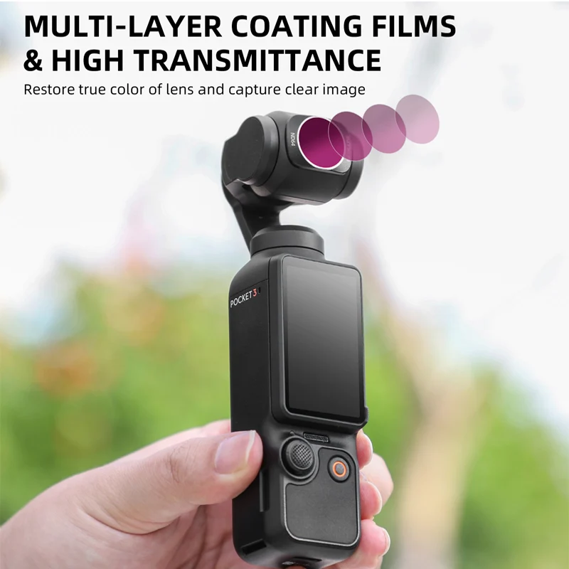 Adjustable Polarization Filter ND/PL ND8 ND16 ND32 ND64 ND256 CPL UV Filter for DJI Osmo Pocket 3 Camera Gimbal Accessories