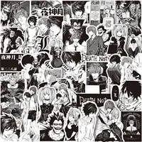 65PCS Anime Death Note Stickers Black White Decals Scrapbook Luggage Laptop Bike Suitcase Car Graffiti Sticker Decoration Toy 1