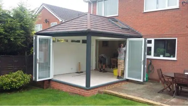 Soundproof Accordion Folding Patio Doors Large View Balcony Exterior Thermal Break Double Glazed Aluminum Heavy Duty Bifold Door