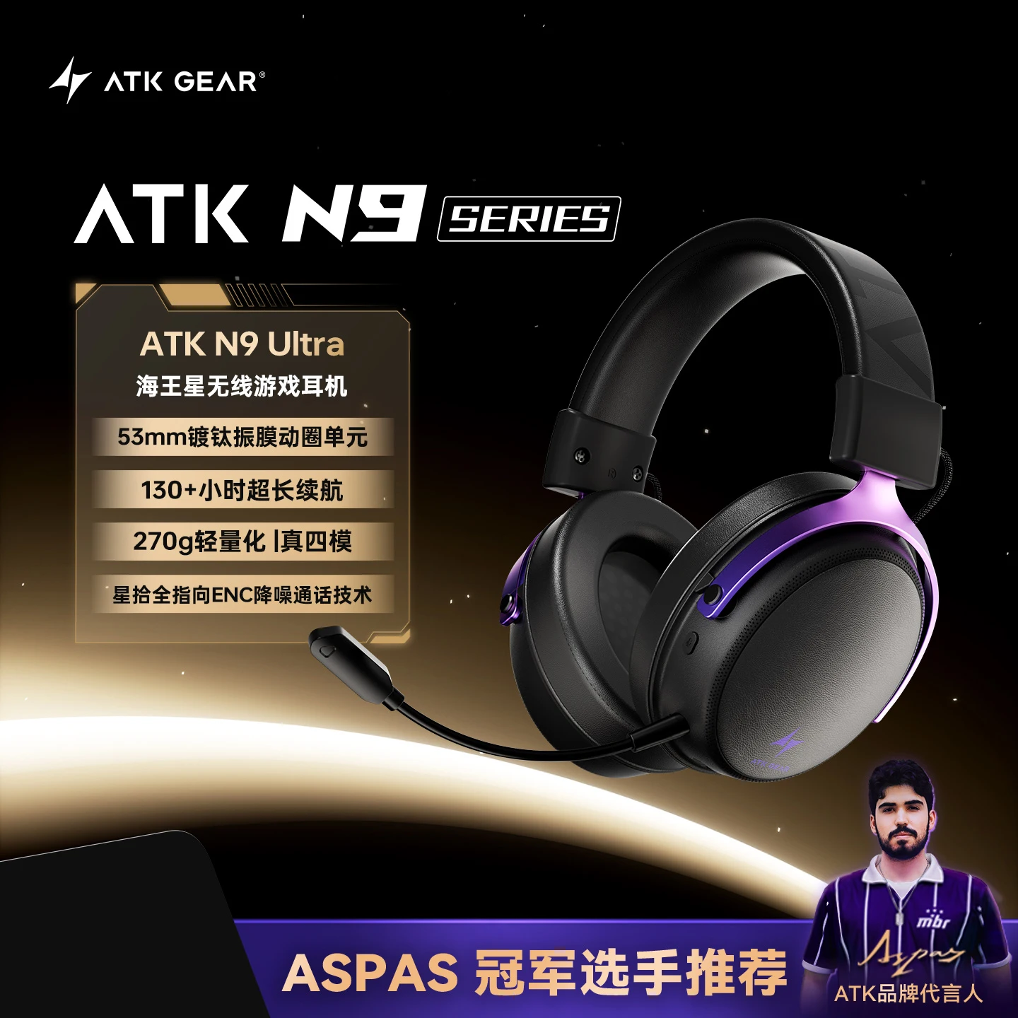 Three-Mode Wireless Gaming Headset – PS5 PC Headphones with Microphone, Virtual 7.1 Surround Sound, Noise Reduction & Low-Latency Audio 1