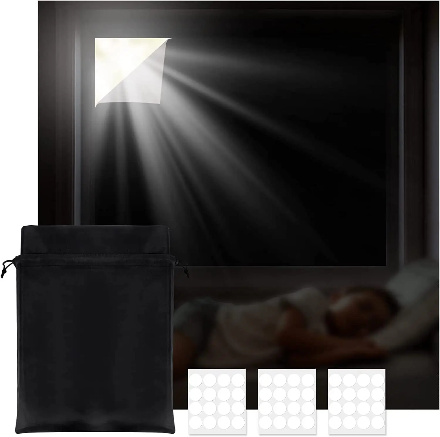 

Removable Light Blocking Darkest Window Film Cloth DIY Total Blackout Glass Privacy Darkening Window Tint Black Window Sticker
