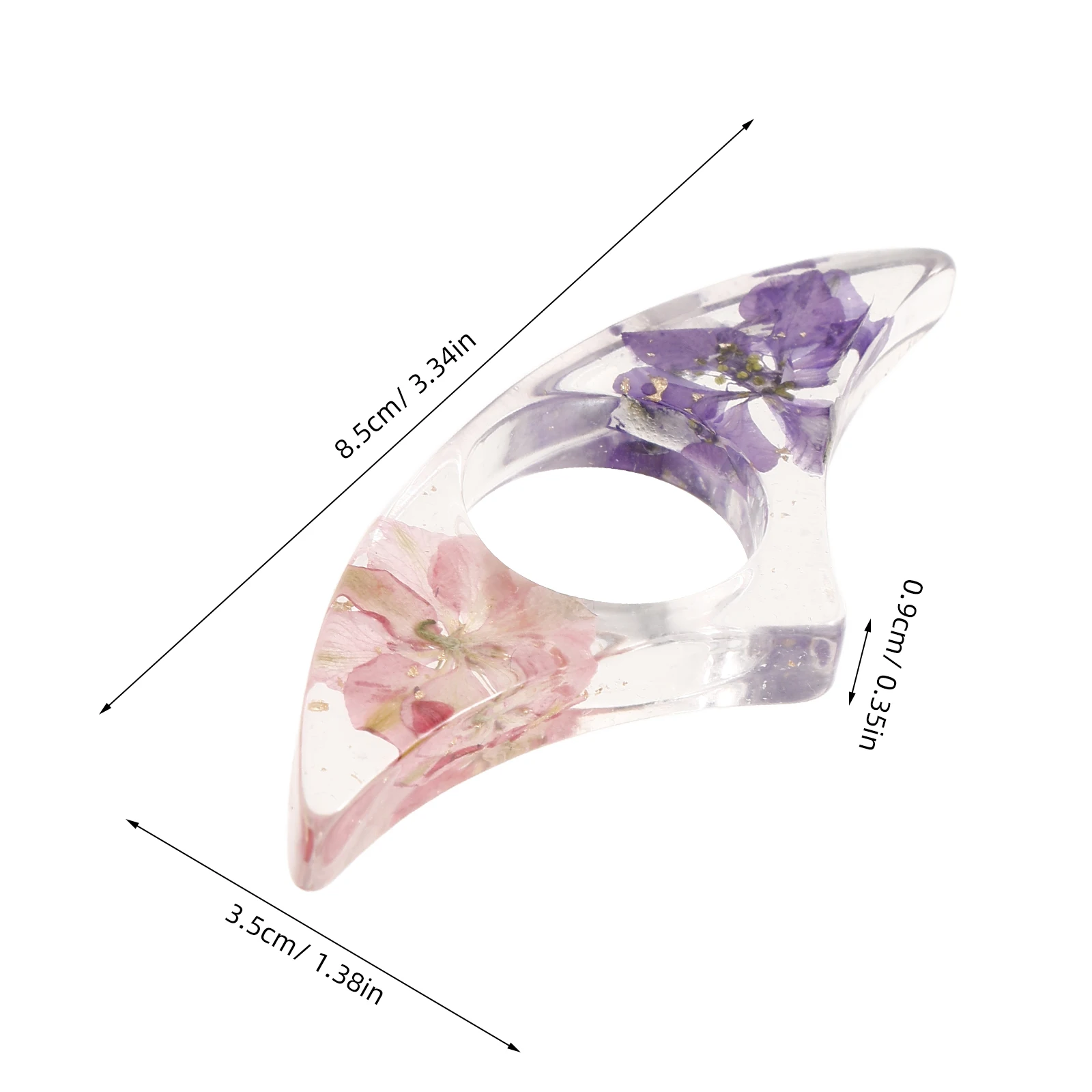 Creative Dried Flower Thumb Bookmark Transparent Ring For Reading Accessories Book Lovers Teachers Students Floral Bookclip Book