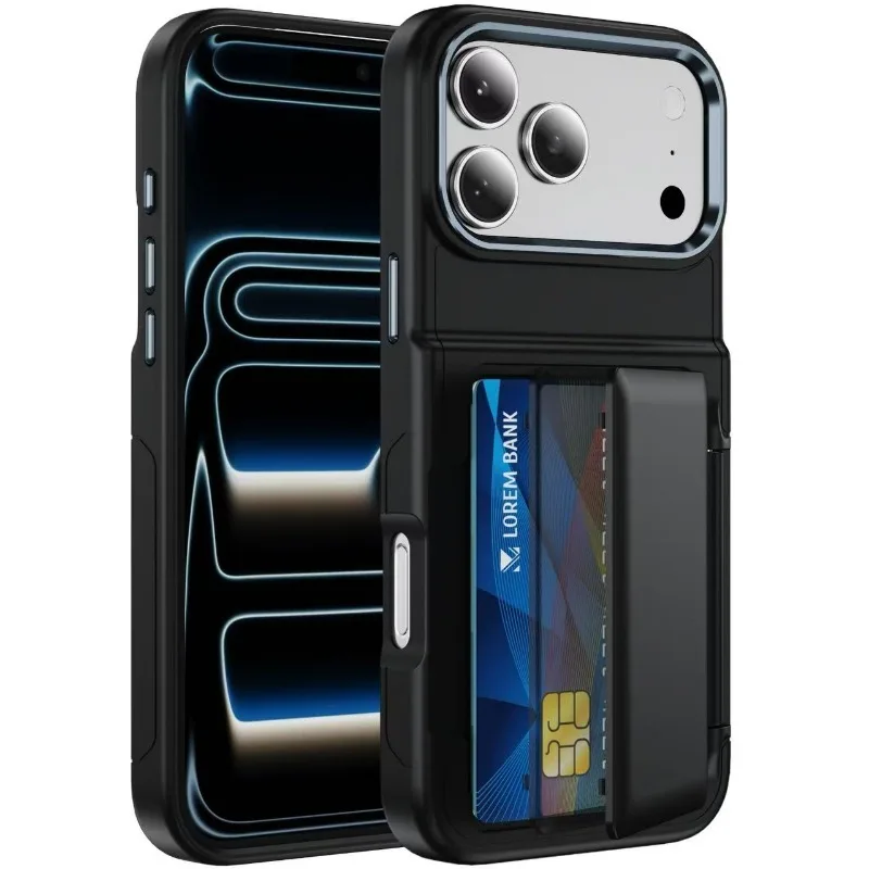 Elegant Card Slot Phone Case with Shockproof Protection and Stand Functionality