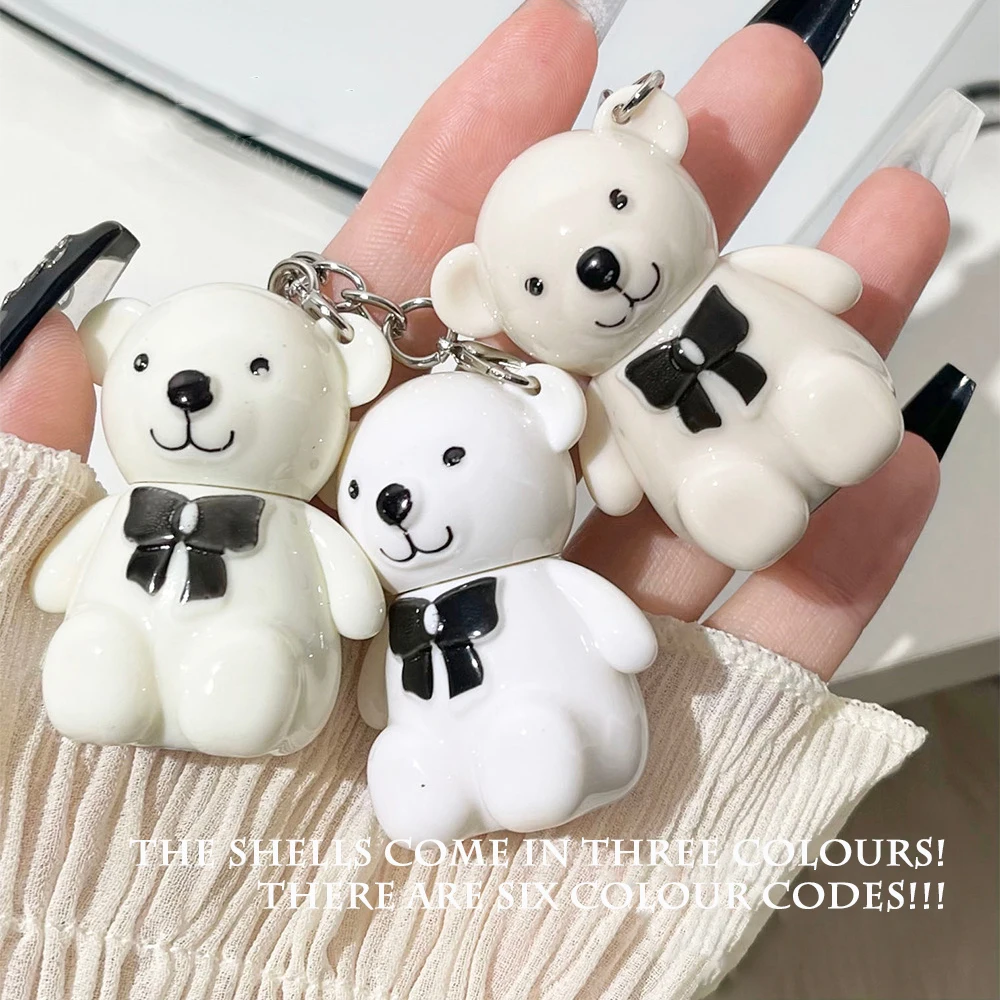 Description Picture 3 of itemKeychain Lip Glaze Cute Bear Jelly Mirror Liquid Lipstick Waterproof Non-stick Cup Red Pink Lip Gloss Transparent Tinted Makeup