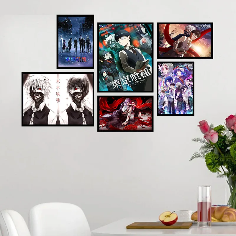 

Japanese Anime Tokyo Ghoul Poster Decoration Painting Kaneki Tokyo Ghoul Poster Art Mural Wall Decoration Bedroom Decor