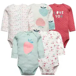 Infant Cartoon Cotton Jumpsuit Set: 5 - Piece Soft Baby Bodysuits Collection - 24M (Army green)