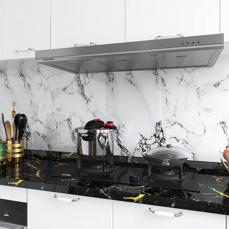 Kitchen Cabinets Oil-proof Marbre Self Adhesive Wallpaper Waterproof Moisture-proof Contact Paper Tegel Renovate Stickers Living