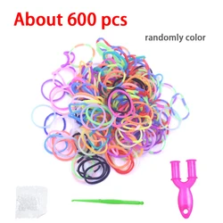 Vibrant Rainbow Loom Bands Craft Kit: DIY Bracelet Making Set (About 600pcs)