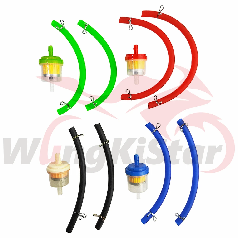 

Motorcycle Gas Fuel Gasoline Oil Filter+Petrol Pipe Hose Line Clips 6MM Pipes For Motocross Moped Scooter Dirt Bike ATV Go Kart