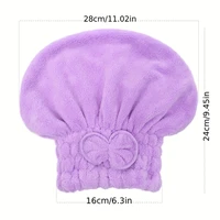 Serviettes de séchage des cheveux en microcarence, bonnet de douche rond avec nœud papillon, turban pour cheveux, bonnet de bain rond pour cheveux longs bouclés, cadeau pour cheveux, 1PC 2