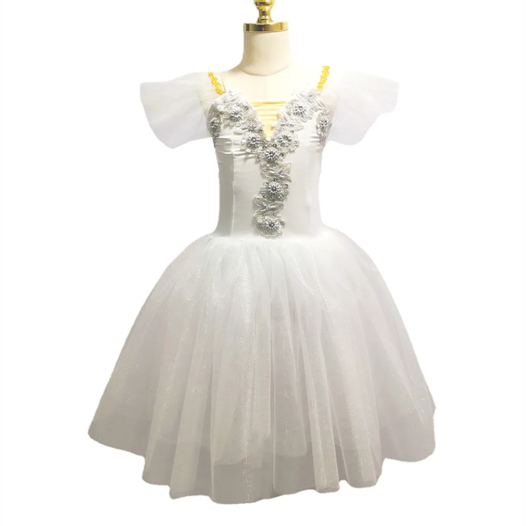 

White Long Dress For Women Ballet Tutu Dress Skirt Swan Lake Sling Girls Professional Costume Vestidos Chica Bailarina