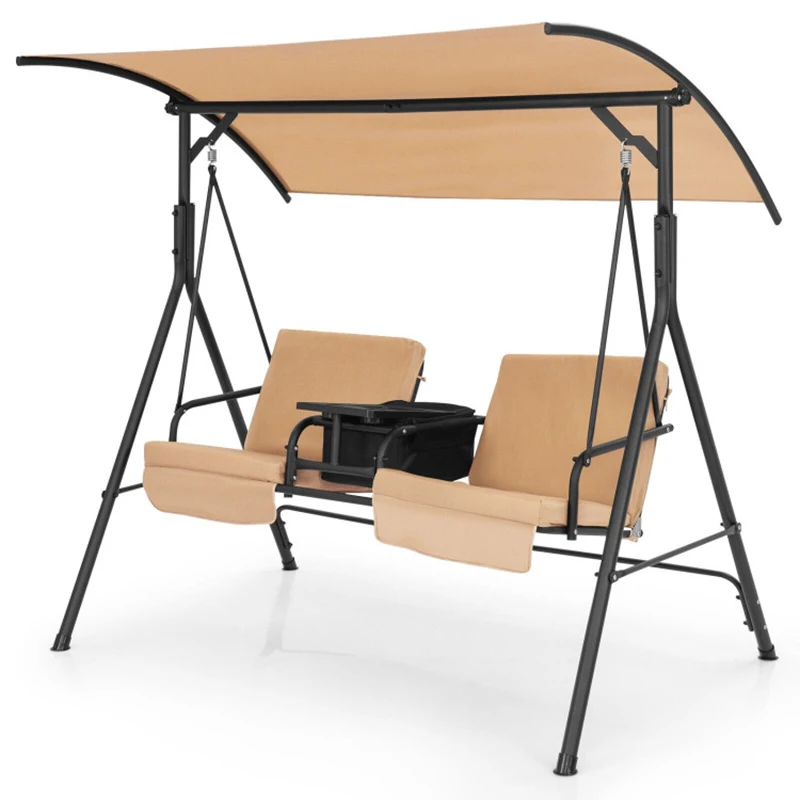 

Porch Swing Chair with Adjustable Canopy Outdoor Furniture Garden Chairs
