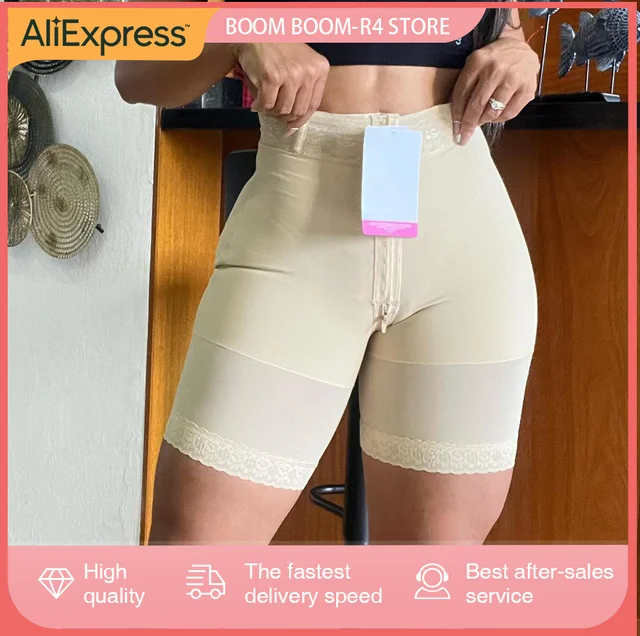 Fajas Colombianas Bum Lift Tummy Control Shapewear Mid Thigh Open