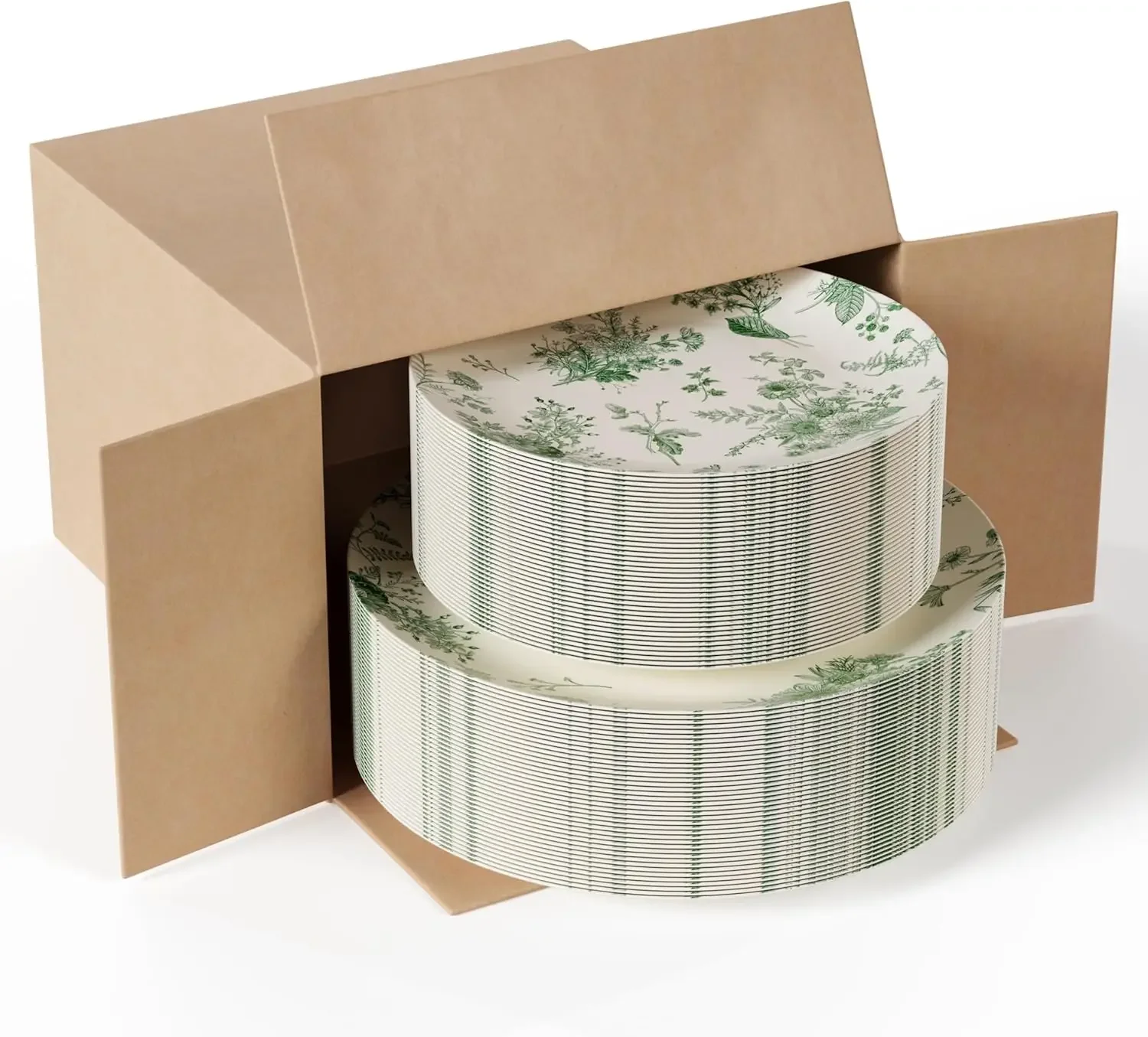 80 Piece Plastic Disposable Plates Set For 40 Guests I 40 X 8 Inch Dessert Plates & X 10 Inch Disposable Plastic