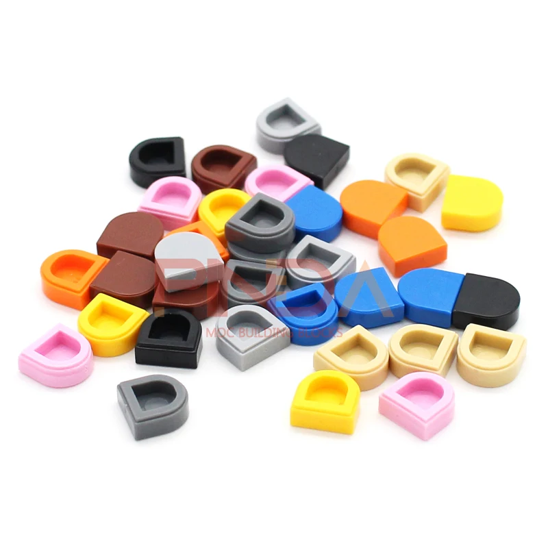 50pcs Moc 타일 라운드 1x1 반원형 확장 24246 DIY Enlighten 빌딩 블록 벽돌 조립 입자와 호환 가능