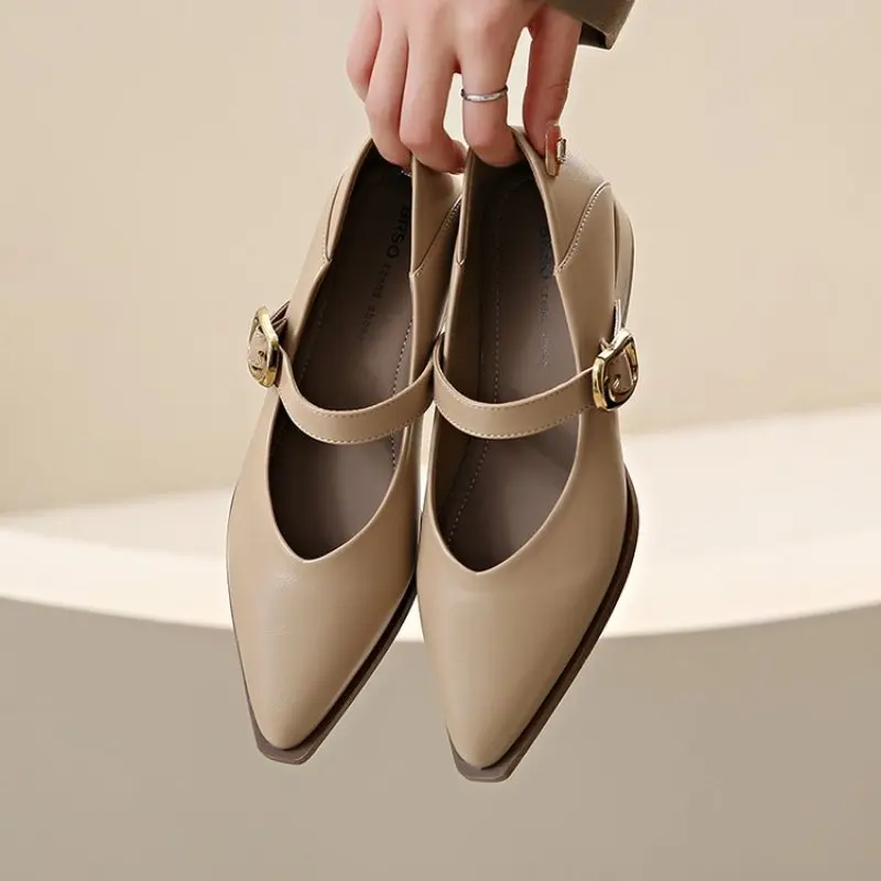 NEW Ladies Shoes 2024 High Quality Closed Toe Women's High Heels New Style Elegant High Heels Solid Shoes Female Pointed Toe