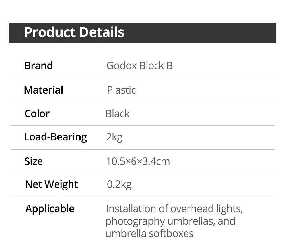 GODOX B Type  D Type  E Type AD-E Flash Hot Shoe Adapter Trigger Umbrella Holder