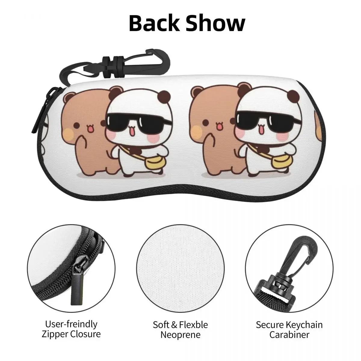 Peach And Goma Bubu Dudu Balloon Shell Glasses Case Portable Sunglasses Box Women Men Soft Eyeglass Bag Pouch