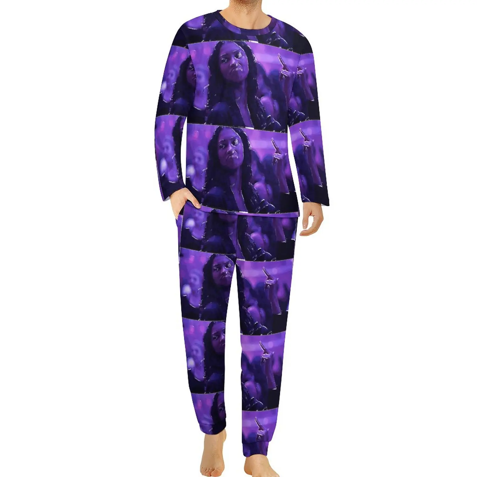 

Rue Euphoria Pajamas Long Sleeve Drama Character Two Piece Aesthetic Pajamas Set Daily Mens Printed Soft Big Size Sleepwear