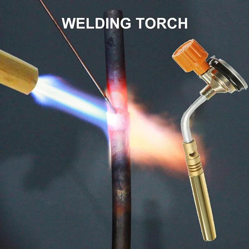 1pc Butane Burner Gun Soldering Heat Gun Welding Equipment Welding Gas Torch Flame Brazing Flamethrower for BBQ Outdoor