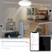 BSEED Tuya Wifi Switches 1/2/3Gang 2Way Smart Touch Switches Tuya Google Smart Life Alexa App Wireless Control Glass Panel 2Pack - Image 2